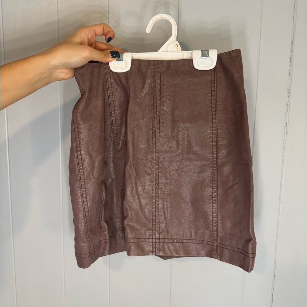 Free people faux leather mini skirt